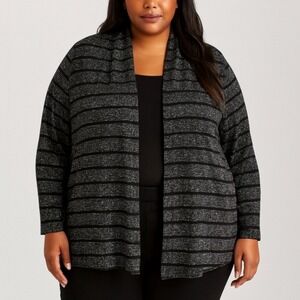 Lane Bryant open front sparkle cardigan sweater 26/ 28 Office Minimalist Nwt